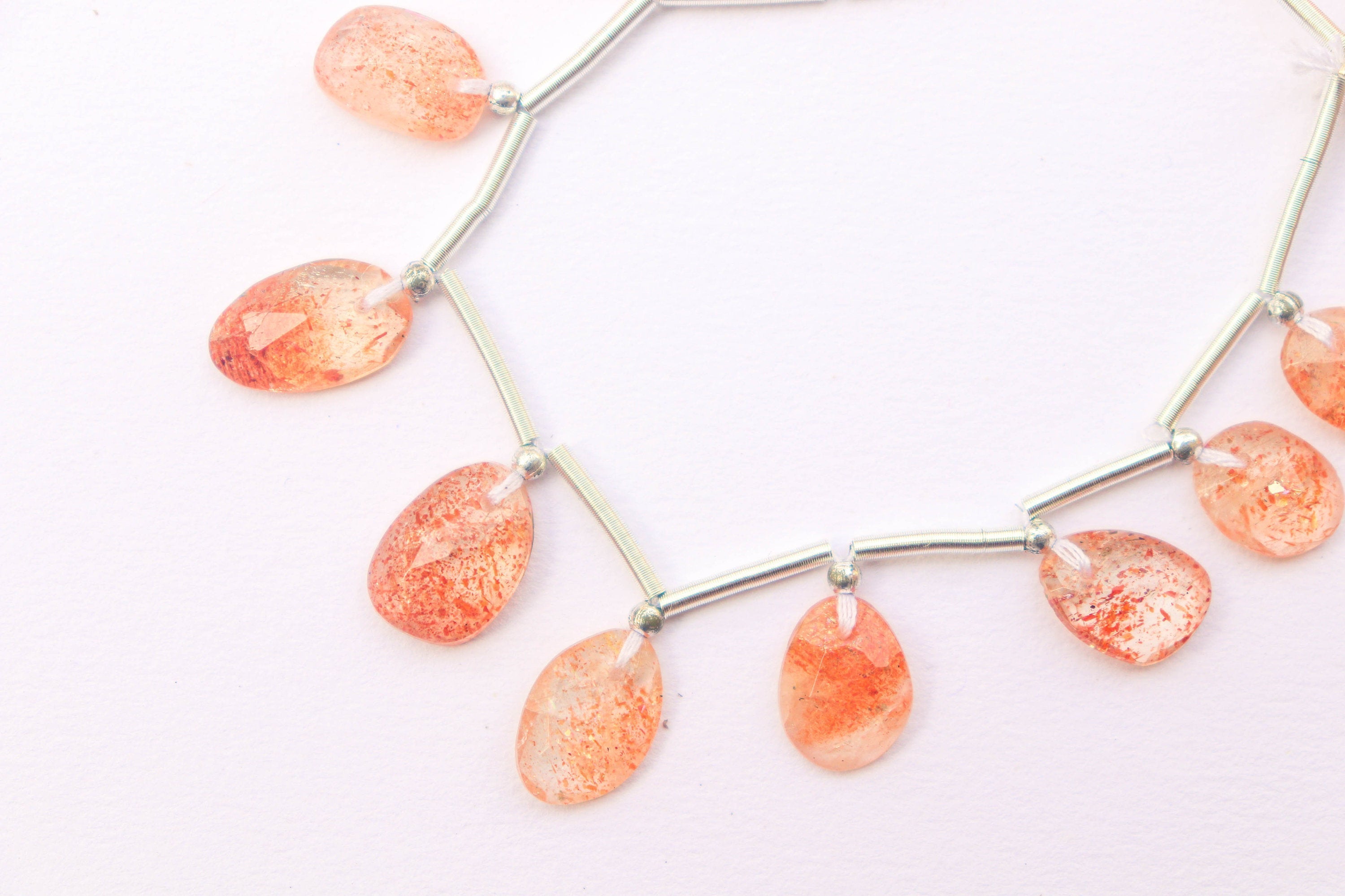 Sunstone Faceted Uneven Shape Rose cut Briolette Beads | 12 Pieces | Natural Sunstone Gemstone Beads | Beadsforyourjewelry BFYJ1197-1 Beadsforyourjewelry