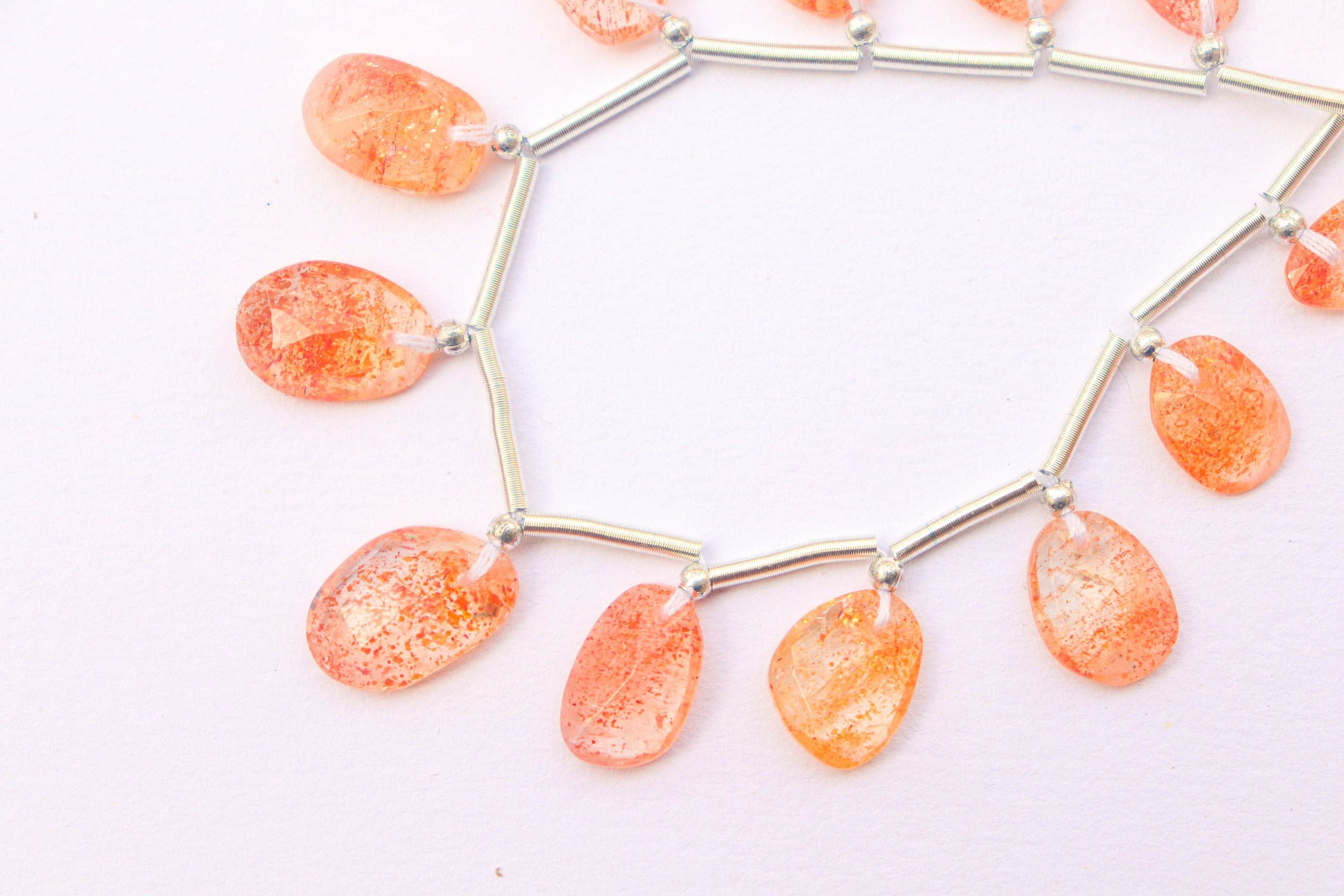 Sunstone Faceted Uneven Shape Rose cut Briolette Beads | 12 Pieces | Natural Sunstone Gemstone Beads | Beadsforyourjewelry BFYJ1197-3 Beadsforyourjewelry