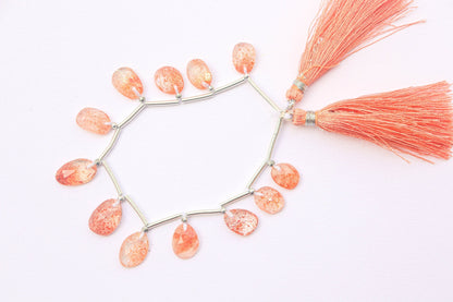 Sunstone Faceted Uneven Shape Rose cut Briolette Beads | 12 Pieces | Natural Sunstone Gemstone Beads | Beadsforyourjewelry Beadsforyourjewelry