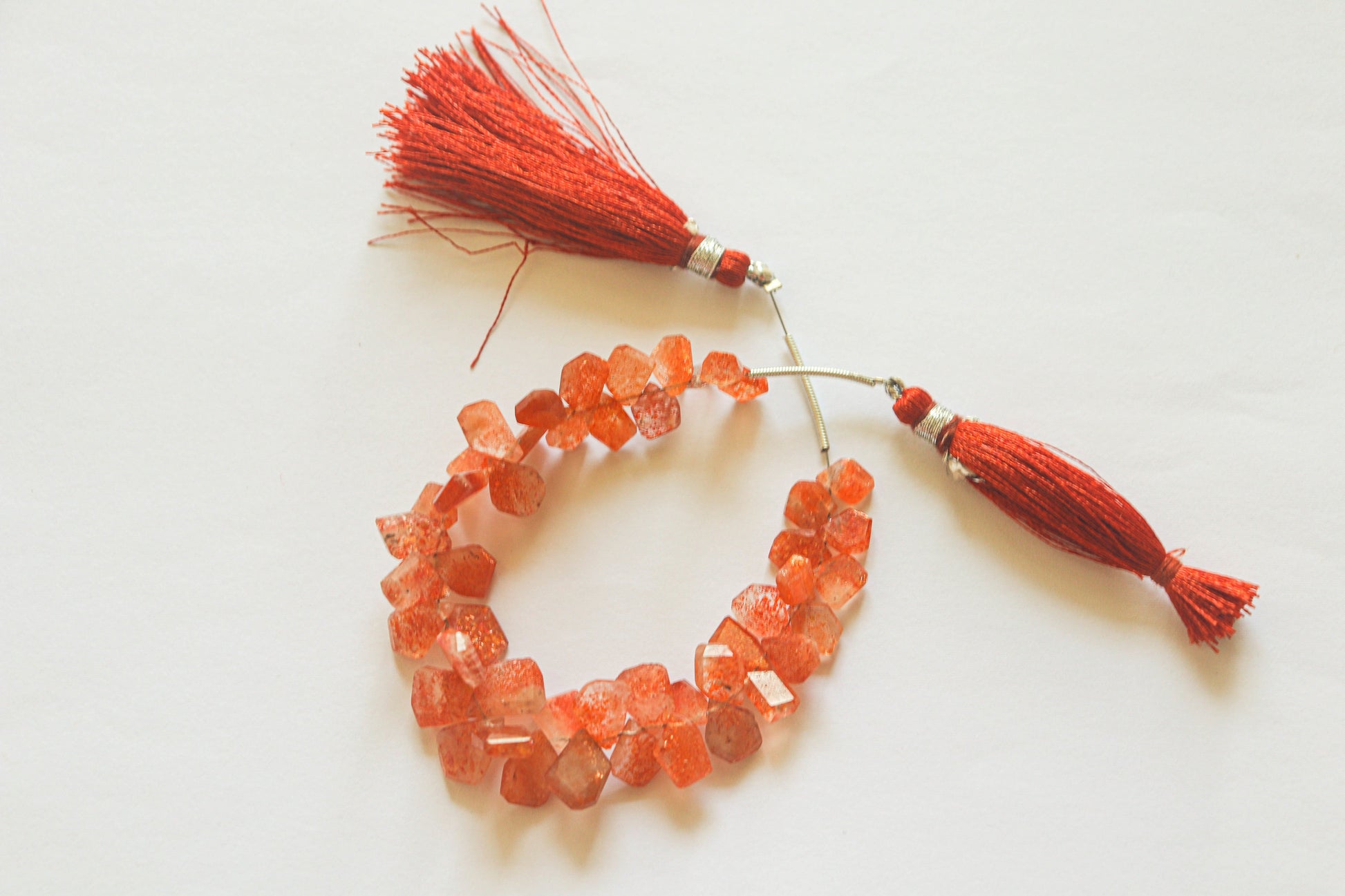 Sunstone gemstone slice cut beads Beadsforyourjewelry