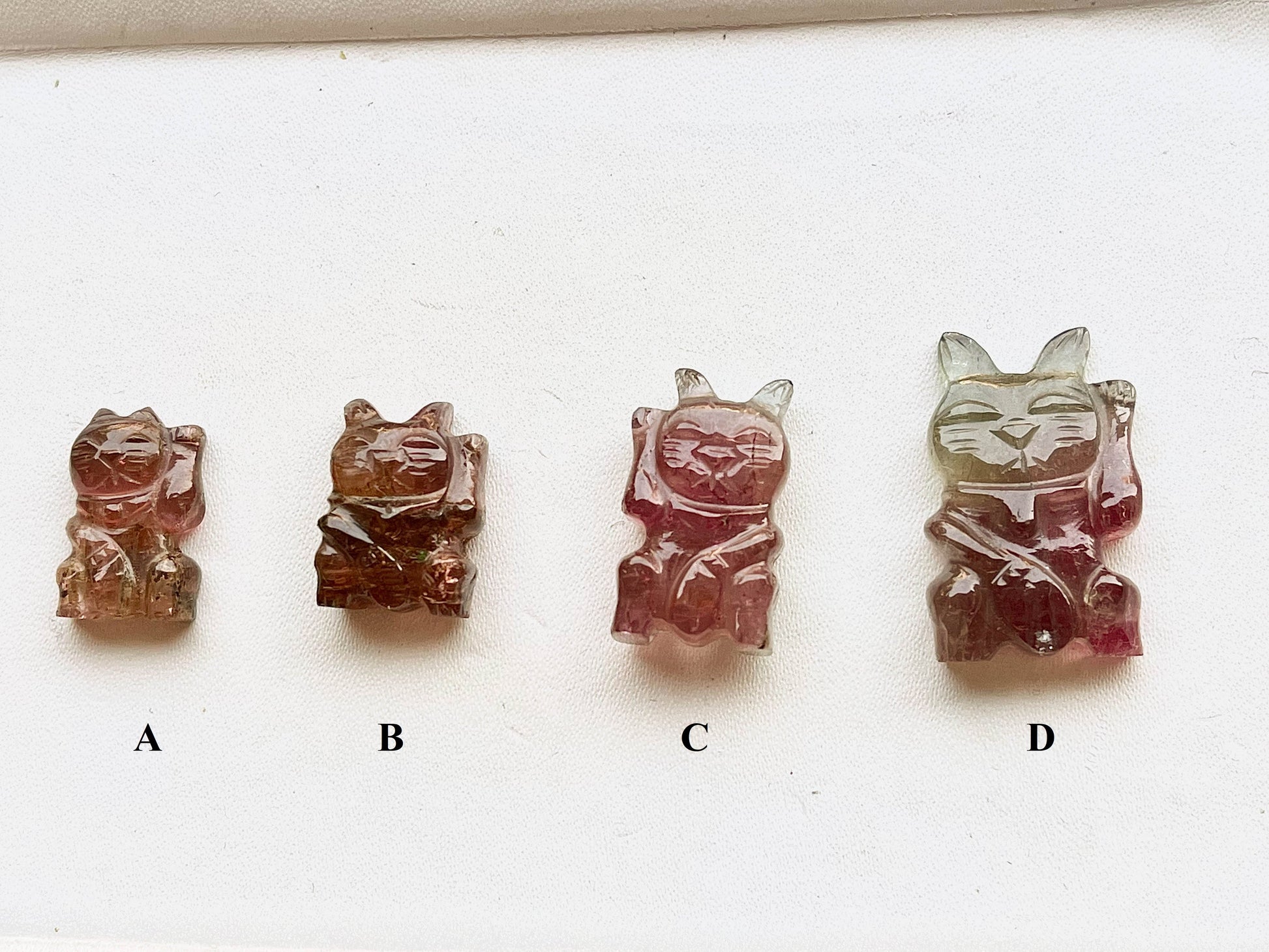 Tourmaline Carvings Set 16 - Hello Kitty Beadsforyourjewelry