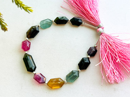 Tourmaline Hexagon Shape Faceted Beads Beadsforyourjewelry