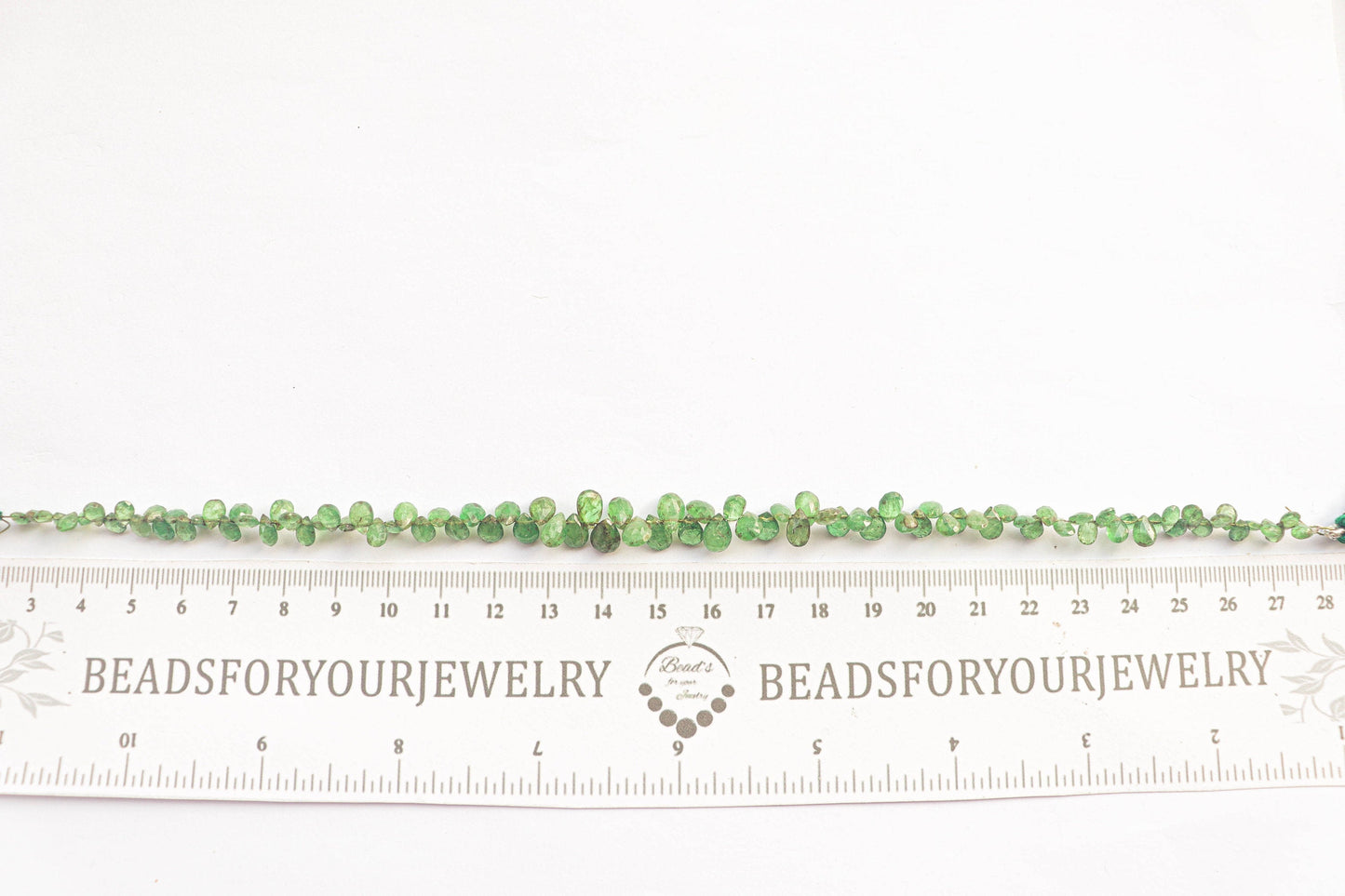 Tsavorite Briolette Faceted Pear Shape | 3x5mm to 6x8mm | 70-80-90 Pieces String | Natural Tsavorite Garnet | Beadsforyourjewellery Beadsforyourjewelry