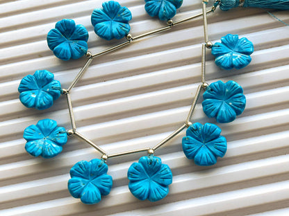 Turquoise Flower Carving Beads Beadsforyourjewelry