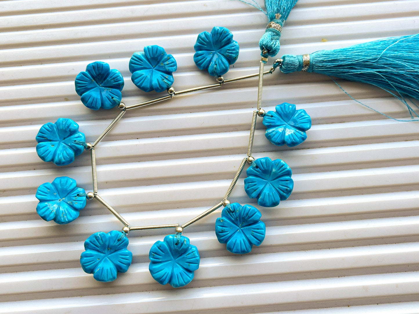 Turquoise Flower Carving Beads Beadsforyourjewelry