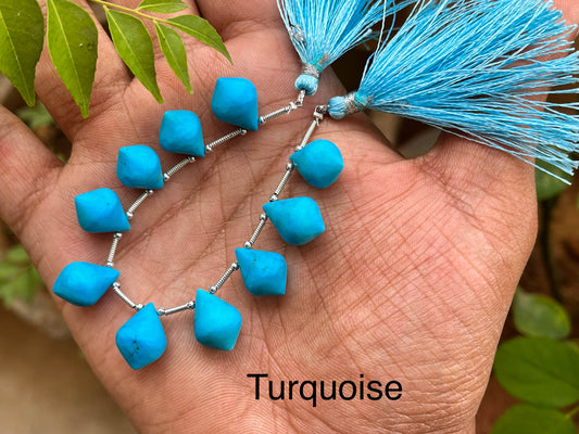 Turquoise Slanted Drops Frosted Beadsforyourjewelry