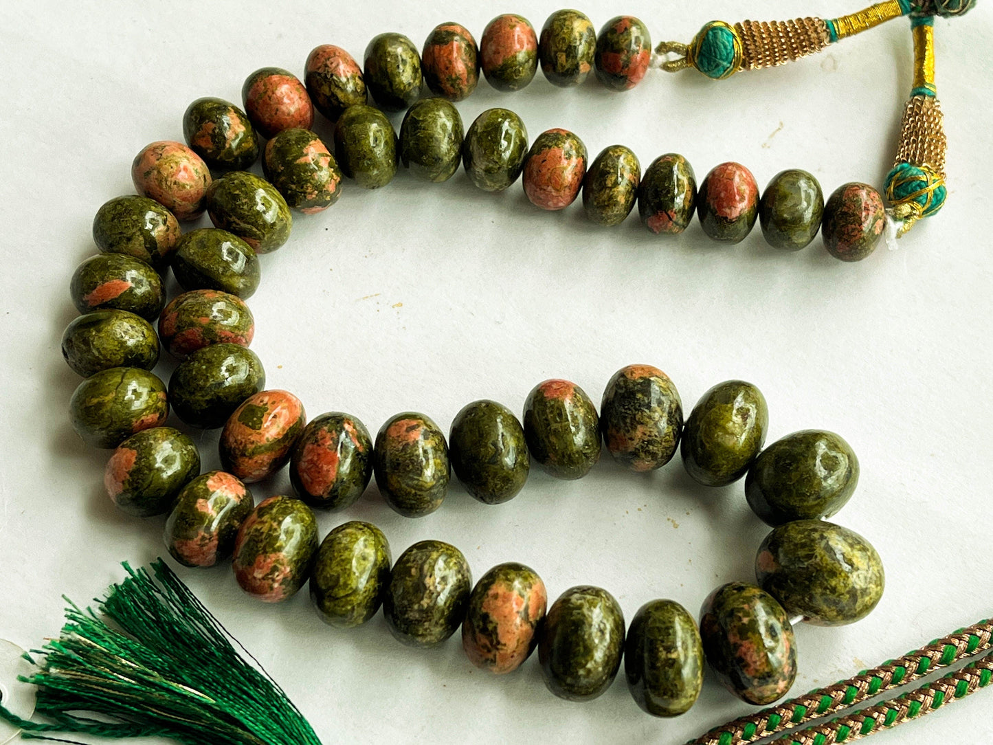 Unakite Rondelle Beads, Unakite Beads, Unakite Smooth Rondelle Beads, Natural Unakite Gemstone beads for jewelry, 16 Inches Beadsforyourjewelry