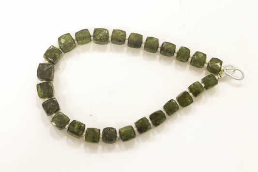 VESUVIANITE Beads Faceted Cube Shape | 7x7mm to 9x9mm | 9 inch | 25 pieces | Natural Gemstone Beads for Jewelry Making Beadsforyourjewelry