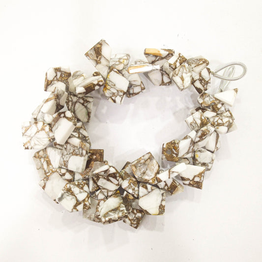 White Composite gemstone slice cut beads Beadsforyourjewelry