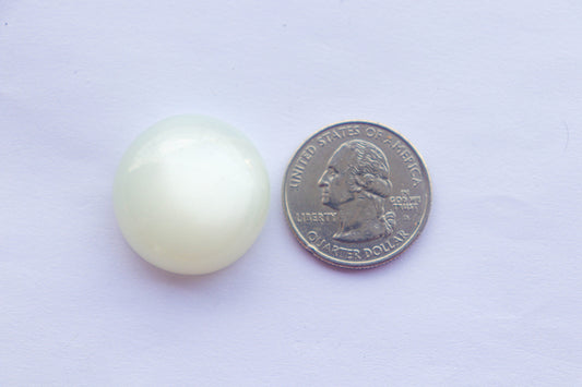 White Moonstone Cabochon Round Shape | 25x25mm | Hand Polished Moonstone Loose Gemstone, Natural Moonstone for jewelry Beadsforyourjewelry
