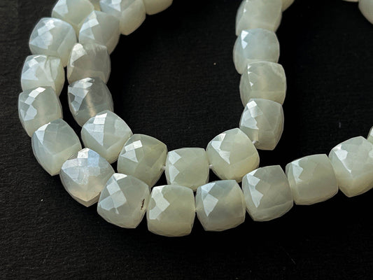White Moonstone Cube shape faceted beads Beadsforyourjewelry