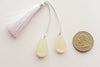 White Moonstone Pear Shape Matching Pair Briolette | 13x25mm | Side Drill | Hand Polished Natural Moonstone | Beadsforyourjewellery Beadsforyourjewelry