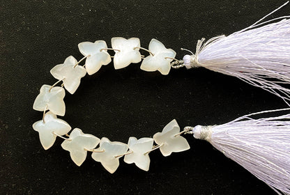 White Moonstone Smooth Butterfly Shape Double Drill Beads, Rare Gemstone Design for Jewelry Making, 10x12mm, 10 Pieces String Beadsforyourjewelry