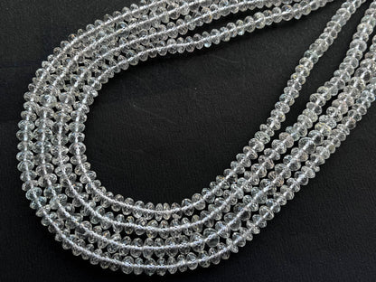 White Topaz Faceted Rondelle Beads | 16 Inch | 6-7MM Beadsforyourjewelry