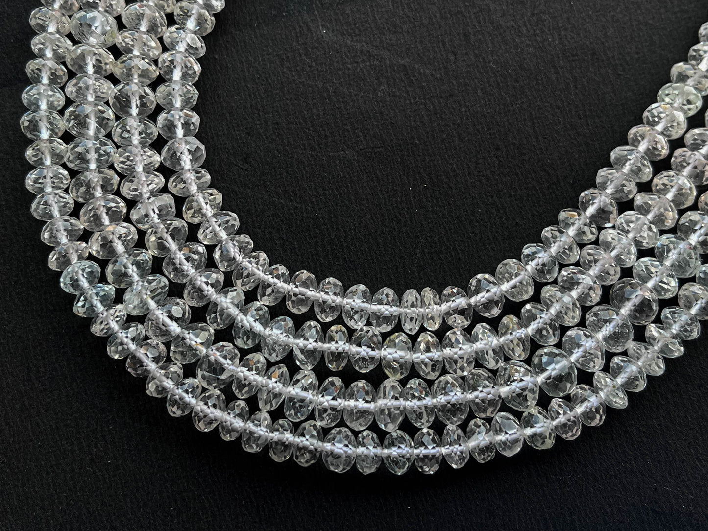 White Topaz Faceted Rondelle Beads | 16 Inch | 6-7MM Beadsforyourjewelry