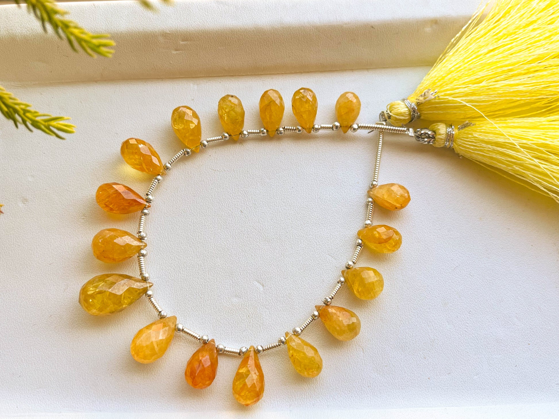 Yellow Sapphire Faceted Drops Beadsforyourjewelry