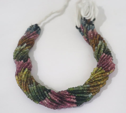 Multi Tourmaline faceted Beads 3mm Micro faceted beads 16" Tourmaline Beads,  Tourmaline Faceted Beads, Wholesale Tourmaline beads