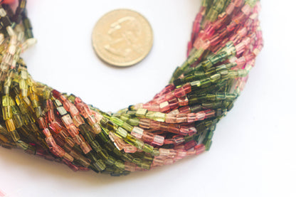 Multi Tourmaline Cube Shape Beads