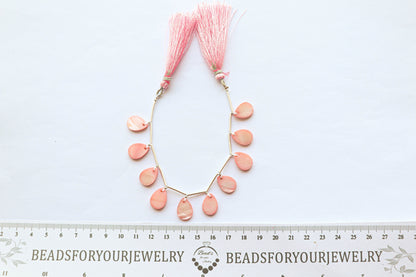 Pink Mother of Pearl Pear Shape, 10x14mm, 10 Pieces, 6 Inches, Beadsforyourjewellery