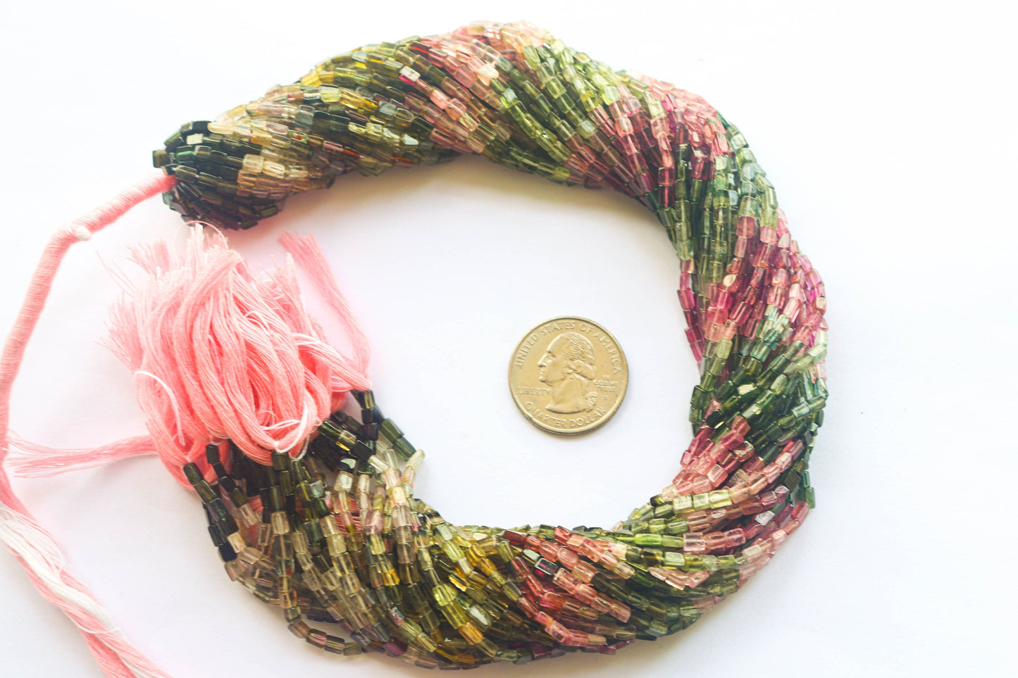 Multi Tourmaline Cube Shape Beads