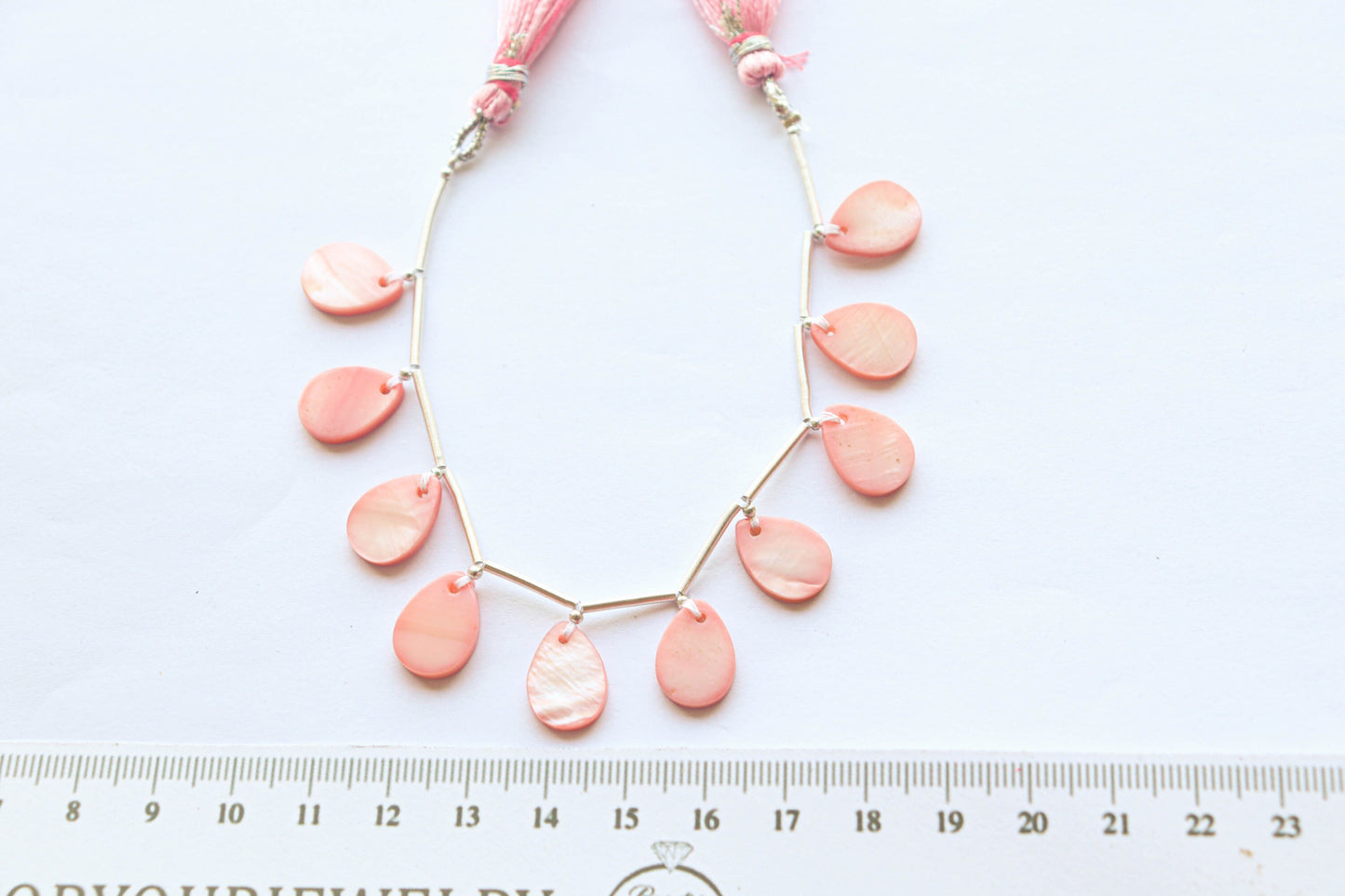 Pink Mother of Pearl Pear Shape, 10x14mm, 10 Pieces, 6 Inches, Beadsforyourjewellery