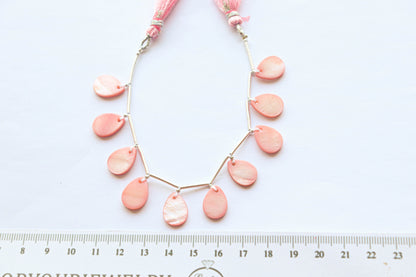 Pink Mother of Pearl Pear Shape, 10x14mm, 10 Pieces, 6 Inches, Beadsforyourjewellery