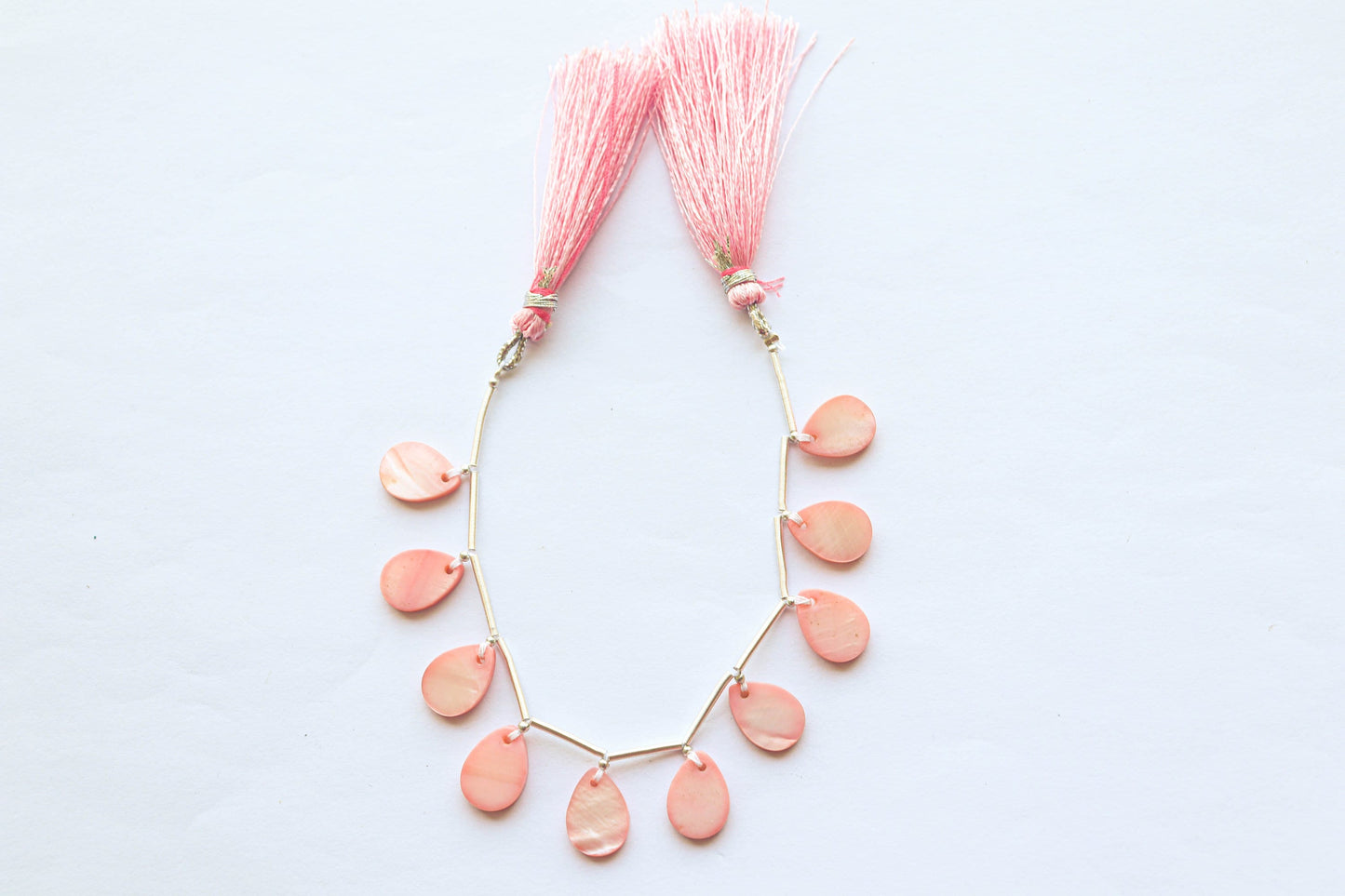 Pink Mother of Pearl Pear Shape, 10x14mm, 10 Pieces, 6 Inches, Beadsforyourjewellery