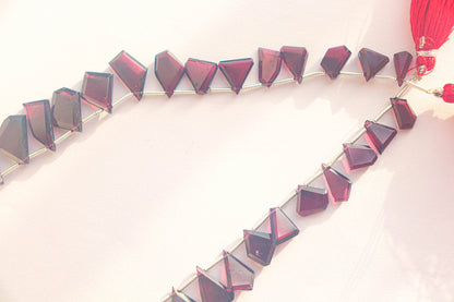 Rhodolite Garnet Fancy Shape Beads, 5x11mm - 12x25mm, 31 Pieces, 12 inches, Natural Garnet Gemstone Beads, Beadsforyourjewellery