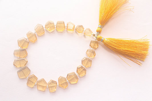 Honey Quartz Fancy Crown Cut Beads, 8x10mm, 20 Pieces, 8 Inch String, Natural Gemstone Beads, Beadsforyourjewellery