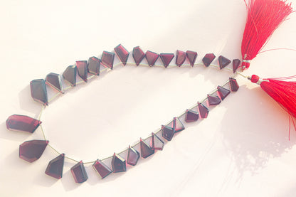 Rhodolite Garnet Fancy Shape Beads, 5x11mm - 12x25mm, 31 Pieces, 12 inches, Natural Garnet Gemstone Beads, Beadsforyourjewellery