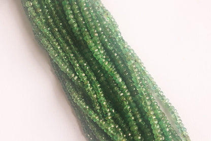 Natural Zambian Emerald Gemstone Faceted Rondelle Beads