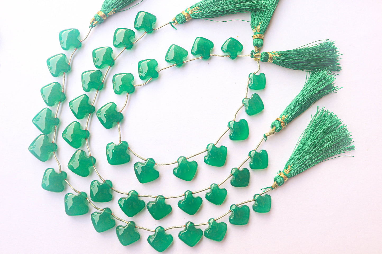 Green Onyx Fancy Shape Briolette Beads