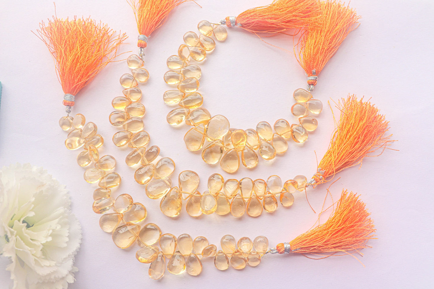 Citrine Smooth Pear Shape Briolette beads