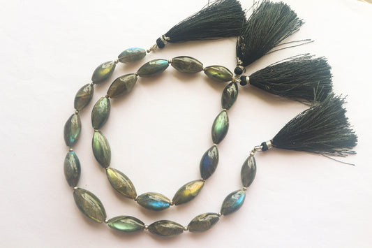 Labradorite Smooth Olive Shape Beads, 9 Inch, Natural Labradorite Gemstone Beads, Beadsforyourjewellery