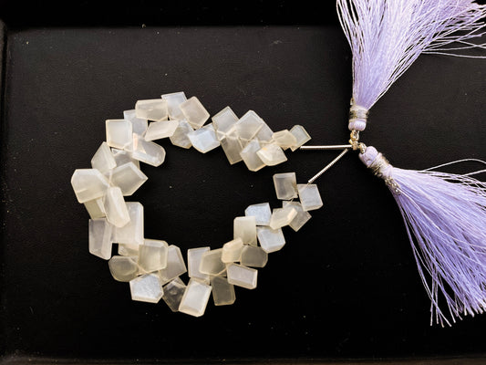 White Moonstone Fancy Shape Beads, 9x10mm - 13x14mm, 45 Pieces, 6 Inch String, Natural Beads, Beadsforyourjewellery