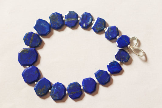 17 Pieces LAPIS LAZULI Fancy Crown Cut Beads, 8 Inch String, Natural Gemstone Beads, Beadsforyourjewellery