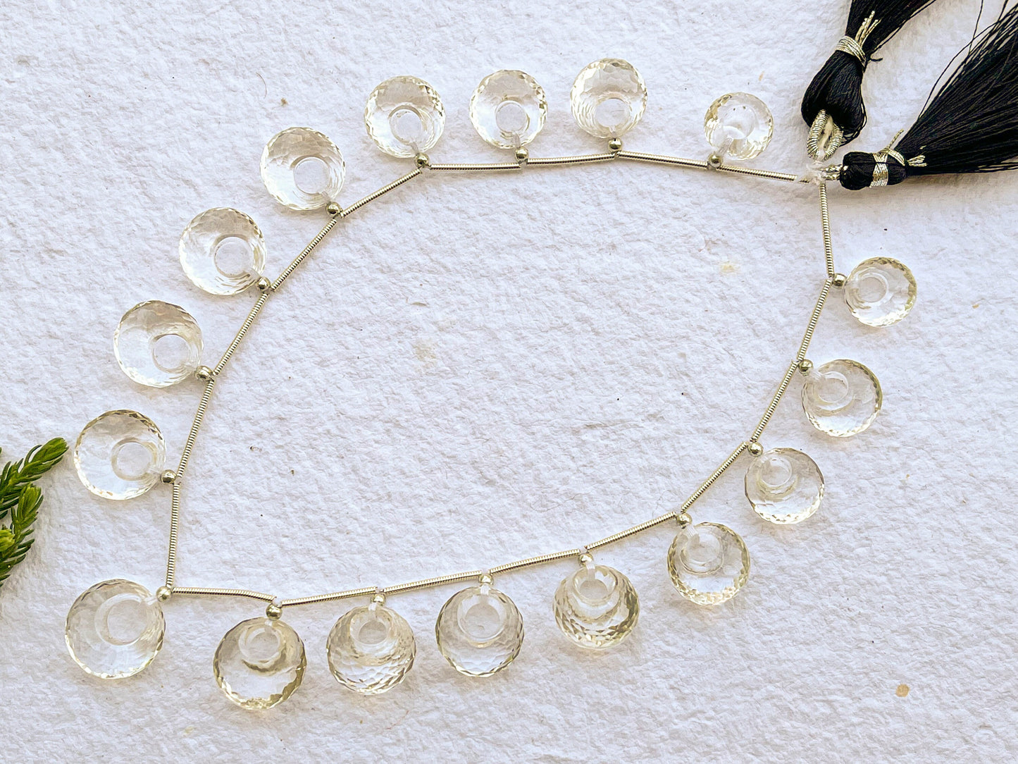 Crystal Round Hoop Shape Faceted Briolette beads