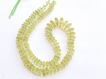 Green Amethyst Micro Faceted Rondelle Shape German cut beads
