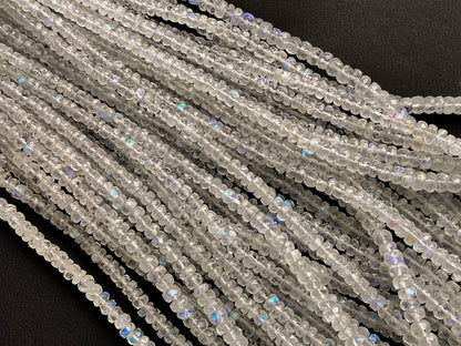 Rainbow Moonstone Faceted Rondelle Shape Beads