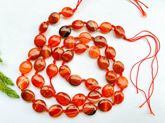 AAA Red Banded Agate Oval Shape Beads, Natural Agate gemstone beads, 12x13mm, 22 Pieces