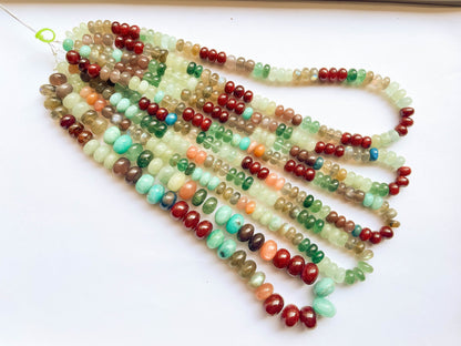 Beautiful Mix Natural Gemstone rondelle Beads, 16 Inch String, Rainbow Candy Beads, Disco Beads Necklace, Semi Precious Rondelle