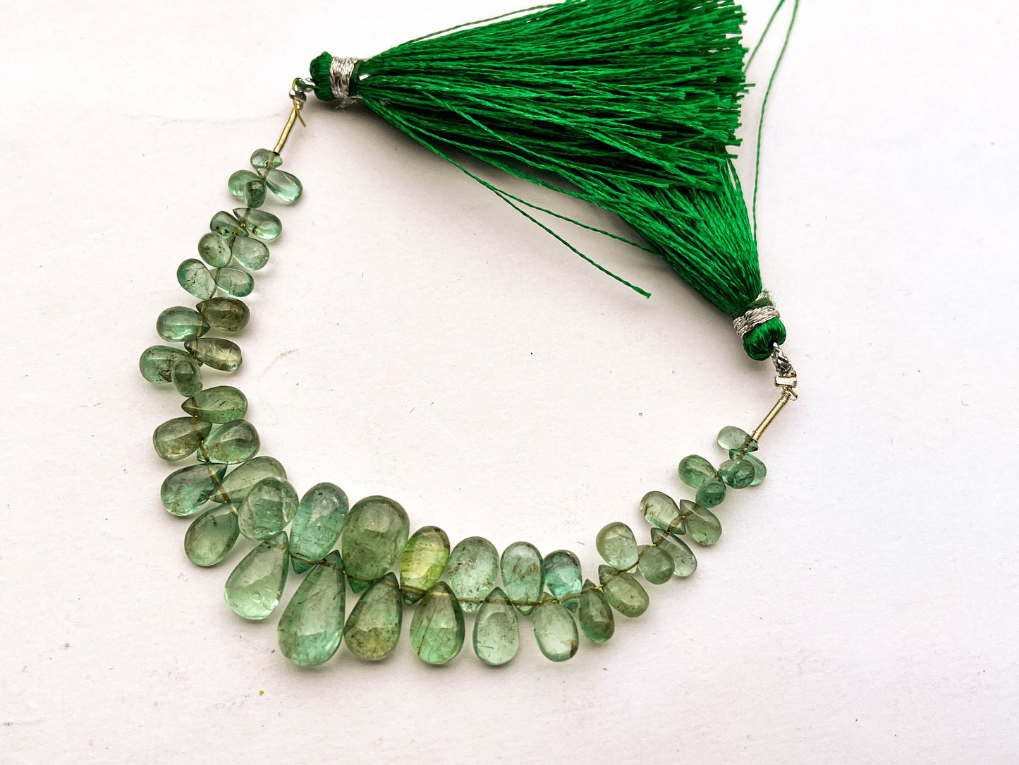 Natural Emerald Smooth Briolette Beads, Zambian Emerald Gemstone, 4x6mm to 7x14mm, 46 Pieces