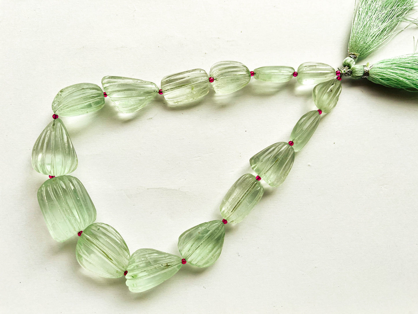 Natural Green Fluorite Uneven Shape Carved Nugget Beads, Green Fluorite carving beads, 13x18mm to 19x27mm, 14 Inch String, 15 Pieces