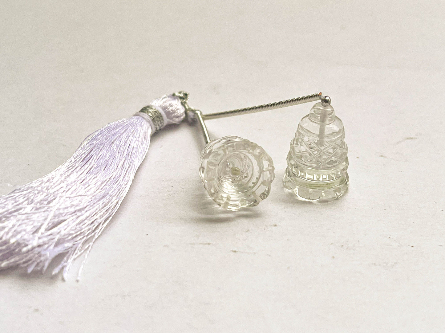 Crystal Carving Bell Shape Pair
