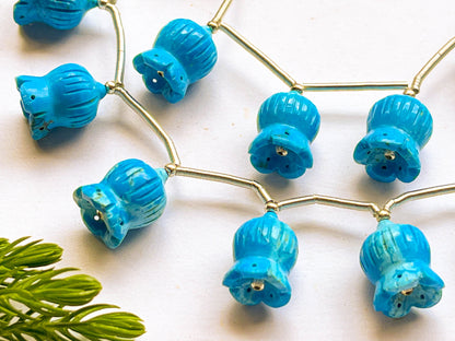 Turquoise Flower Carving Beads,