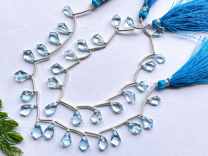 Blue Topaz Kite Shape Faceted Beads