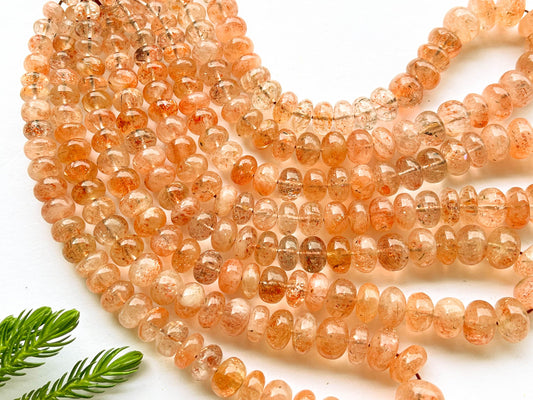 Sunstone Smooth Rondelle Beads