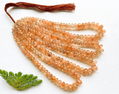 Sunstone Smooth Rondelle Beads