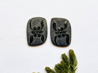 Black Onyx Cameo Carving Matching Pairs