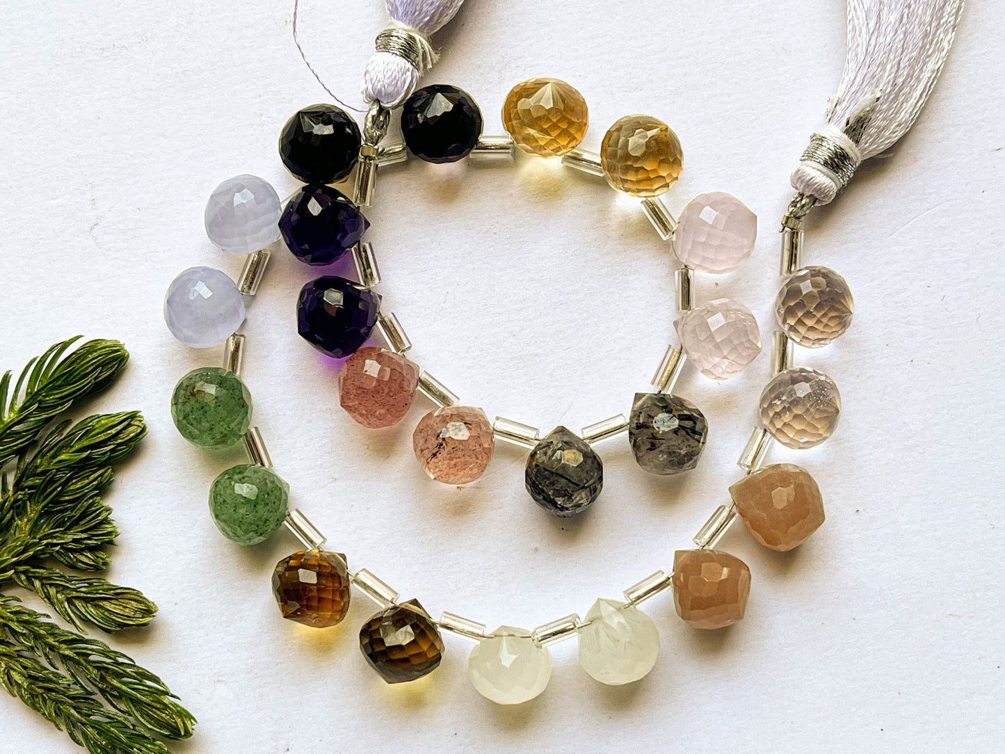 Natural Gemstone Faceted Onion Shape Drops